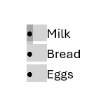 Bullets selected in Word